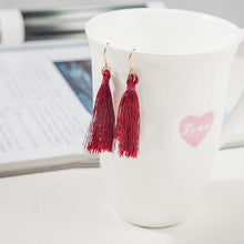 Load image into Gallery viewer, Gold plate Long Silk Tassel Earrings