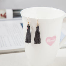 Load image into Gallery viewer, Gold plate Long Silk Tassel Earrings