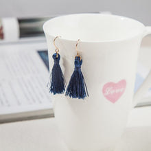 Load image into Gallery viewer, Gold plate Long Silk Tassel Earrings