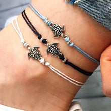 Load image into Gallery viewer, Summer Beach Turtle Shaped Charm Rope String Anklets