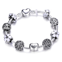 Load image into Gallery viewer, Silver Chain Charm Bracelet