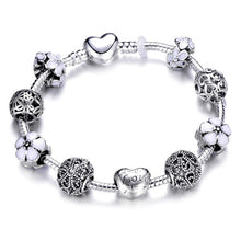 Load image into Gallery viewer, Silver Chain Charm Bracelet