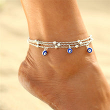 Load image into Gallery viewer, Bohemian Colorful Turkish Eyes Anklets