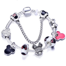 Load image into Gallery viewer, Silver Color Mickey Charm Bracelet