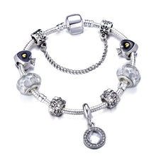 Load image into Gallery viewer, Silver Crown Charm Bracelet