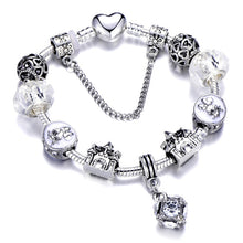 Load image into Gallery viewer, Mickey Minnie Charm Bracelet With Silver Plated Chain