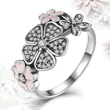 Load image into Gallery viewer, Silver Daisy Flower & Infinity Love Pave Finger Pandora Ring