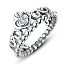 Load image into Gallery viewer, Silver Daisy Flower & Infinity Love Pave Finger Pandora Ring