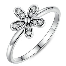 Load image into Gallery viewer, Silver Daisy Flower & Infinity Love Pave Finger Pandora Ring