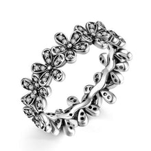 Load image into Gallery viewer, Silver Daisy Flower & Infinity Love Pave Finger Pandora Ring