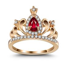 Load image into Gallery viewer, Crystal Heart Crown Pandora Ring