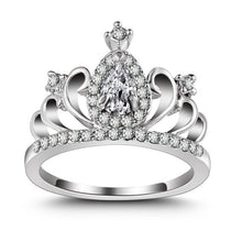 Load image into Gallery viewer, Crystal Heart Crown Pandora Ring