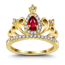 Load image into Gallery viewer, Crystal Heart Crown Pandora Ring