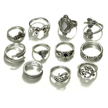 Load image into Gallery viewer, 11pcs/set Vintage Hand Knuckle Opal Finger Ring