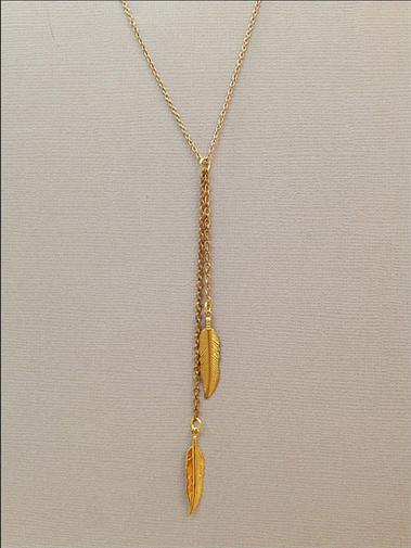 Sideways Vertical Leaf Necklace