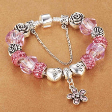 Load image into Gallery viewer, SPINNER Luxury Blue Rose Crystal Charm Bracelet