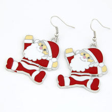 Load image into Gallery viewer, Happy Running Santa Claus Earrings