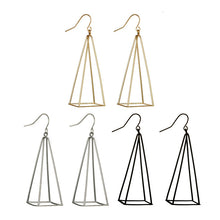 Load image into Gallery viewer, Pyramid Black Pendant Earrings