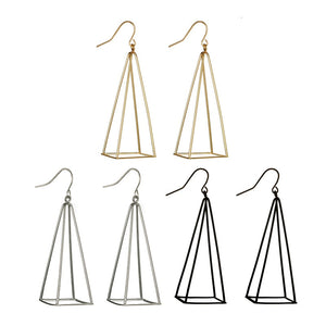 Pyramid Black Pendant Earrings