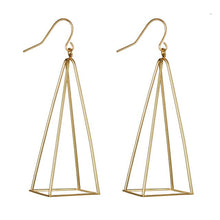 Load image into Gallery viewer, Pyramid Black Pendant Earrings