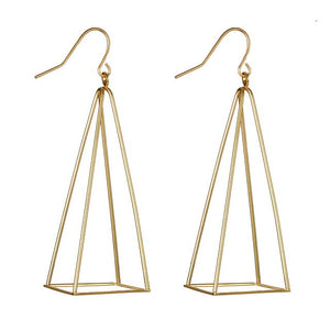 Pyramid Black Pendant Earrings