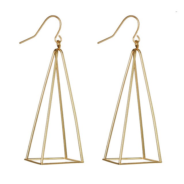 Pyramid Black Pendant Earrings