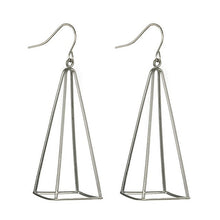 Load image into Gallery viewer, Pyramid Black Pendant Earrings