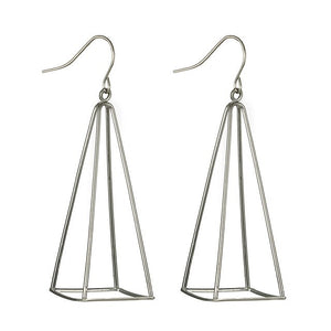 Pyramid Black Pendant Earrings