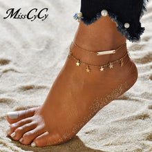 Load image into Gallery viewer, Boho Style Star Anklet Bangle