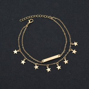 Boho Style Star Anklet Bangle