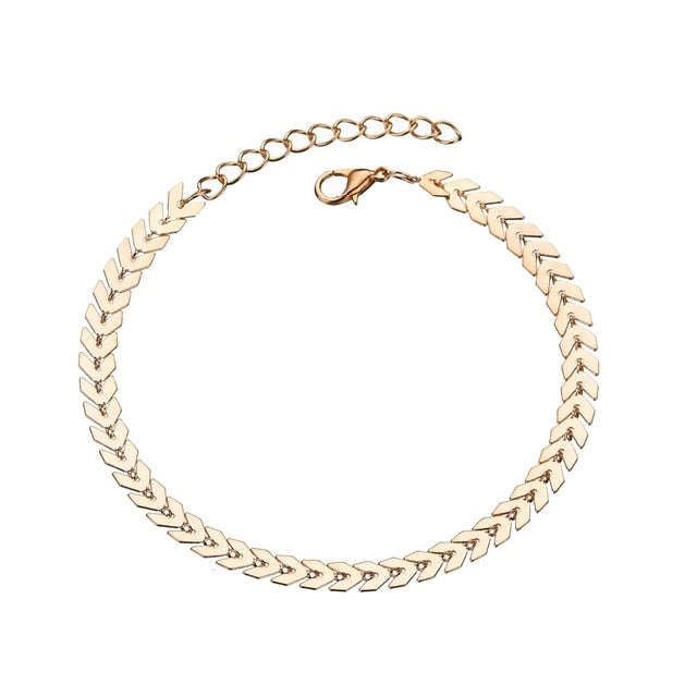 Bohemian Gold Color Arrow Leg Bracelet