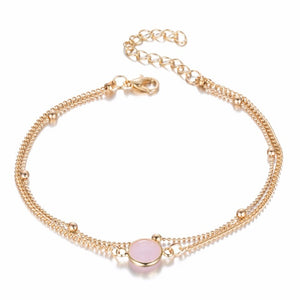Boho Opal Female Anklets Bangle