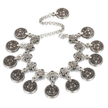 Load image into Gallery viewer, Silver Color Bohemian Metal Tassel Anklet Bangle