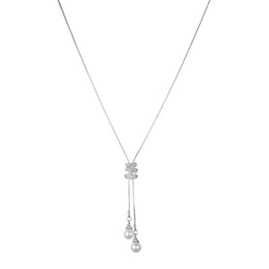 Pearl Crystal Long Necklace