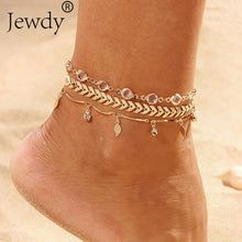 Load image into Gallery viewer, 3PCS/SET Crystal Star Female Anklets