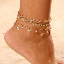 Load image into Gallery viewer, 3PCS/SET Crystal Star Female Anklets