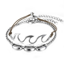 Load image into Gallery viewer, Boho Beach Wave Shell Anklets