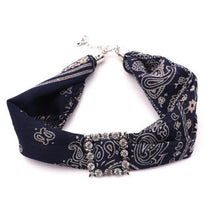Load image into Gallery viewer, Printed Chiffon Rhinestone Accessory Choker
