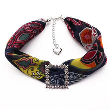 Load image into Gallery viewer, Printed Chiffon Rhinestone Accessory Choker