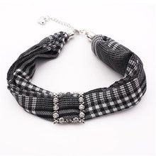 Load image into Gallery viewer, Printed Chiffon Rhinestone Accessory Choker