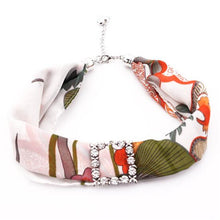 Load image into Gallery viewer, Printed Chiffon Rhinestone Accessory Choker