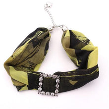 Load image into Gallery viewer, Printed Chiffon Rhinestone Accessory Choker
