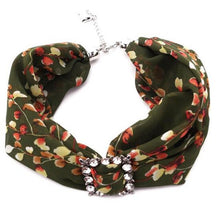 Load image into Gallery viewer, Printed Chiffon Rhinestone Accessory Choker