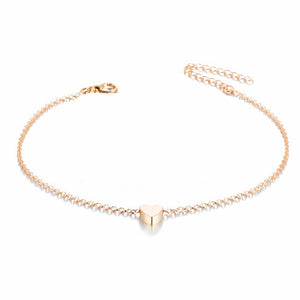 Simple Heart Female Anklets Bangle