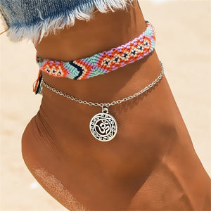 Boho Opal Female Anklets Bangle
