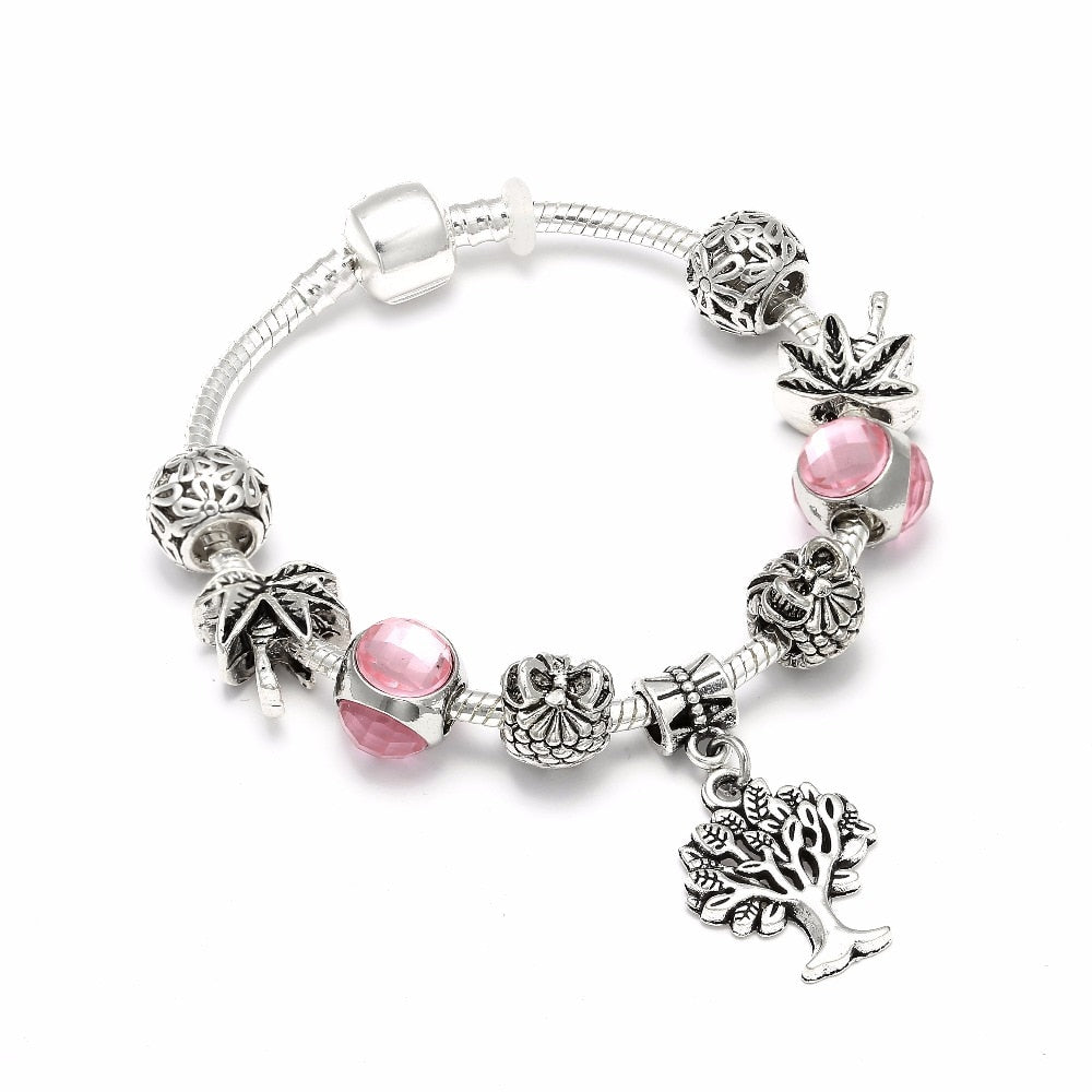 Silver Charm Bracelet &  Tree of Life