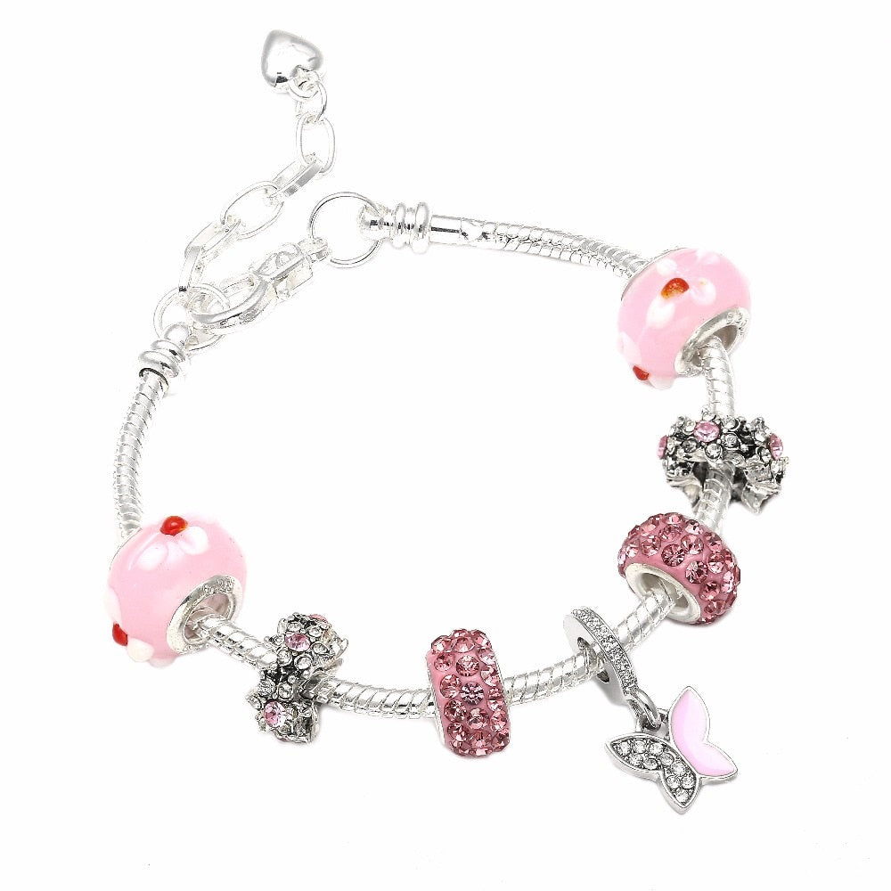 Jewelry Pink  Charms Butterfly Bracelet
