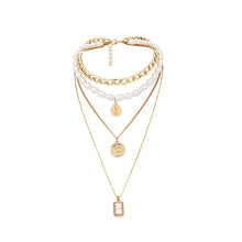 Load image into Gallery viewer, Geometric Crystal Layer Necklace