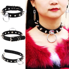 Load image into Gallery viewer, punk leather choker necklace