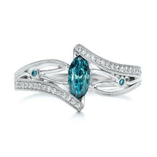 Load image into Gallery viewer, Blue Crystal Statement Wedding Ring